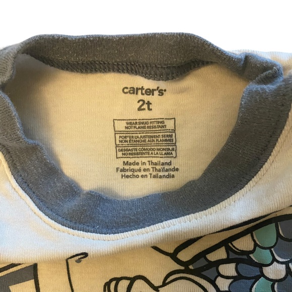 Carters Good Knight PJS Sz 2T Top & Bottom - Picture 4 of 7